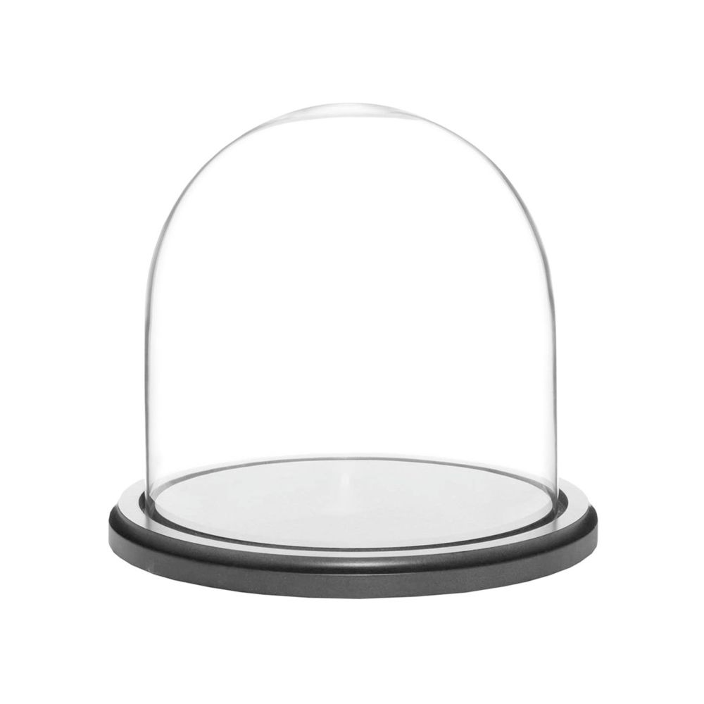 Postal code Car rough Cupola de sticla transparenta, dom sticla, baza lemn negru, diametru 15 cm,  inaltime 20 cm » Flori pentru Tine