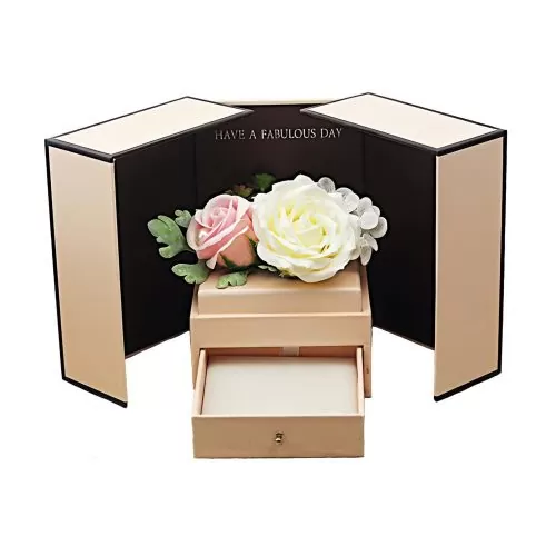 caseta bijuterii cutie cadou cu flori de sapun
