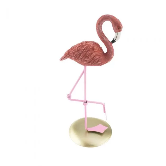 figurina flamingo roz din rasina, statueta decorativa