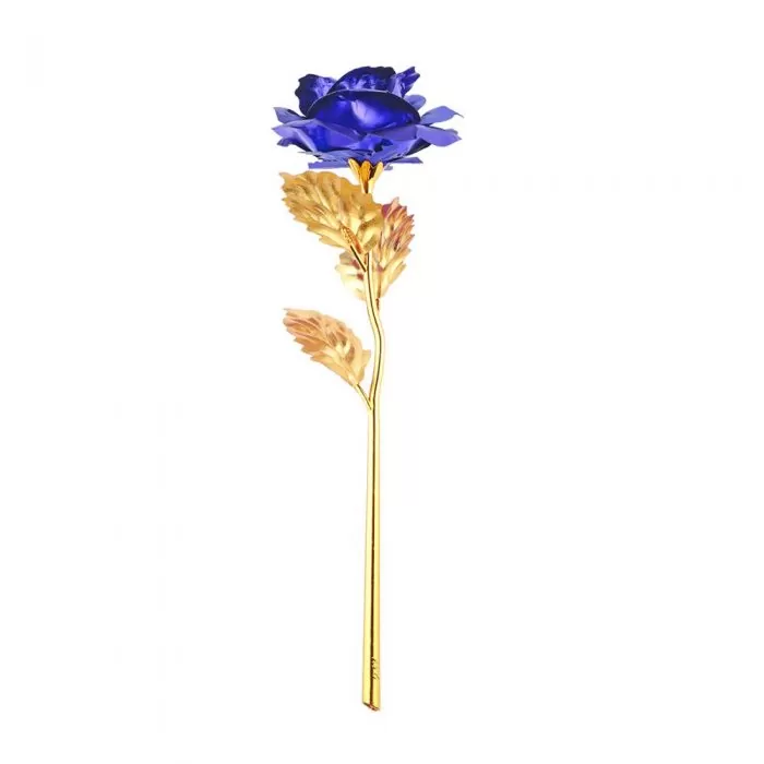 trandafir albastru suflat cu aur baza love