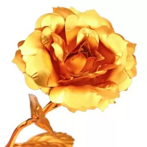 trandafir auriu, complet suflat cu aur baza love