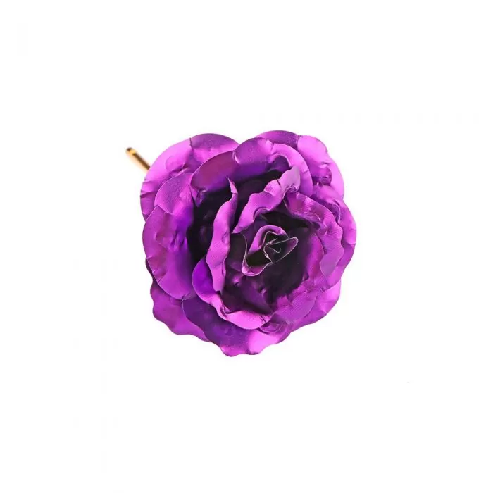 trandafir violet suflat cu aur baza love